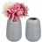 Relaxdays Vasen Set, 2 Blumenvasen, HxD: 15 x 10 cm, Frisch- & Trockenblumen, Dekovase aus Keramik, grau