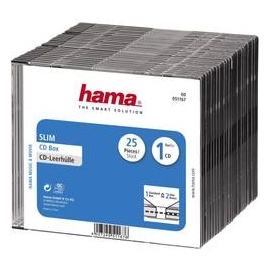 Hama CD/DVD/Blu-Ray Leerhülle schwarz (Packung mit 25)