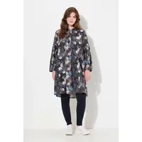 Ulla Popken Tunika Longbluse A-Linie Rundhals Langarm Schwarz 50-52