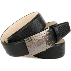 Ledergürtel ANTHONI CROWN, Damen, Gr. 85, schwarz, Leder, unifarben, Gürtel, für Jeans mit Anthoni Crown Wappen