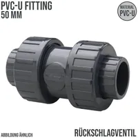 Poolomio PVC Rückschlagventil, federbelastet 50mm