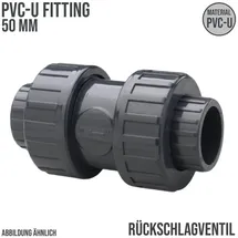 Poolomio PVC Rückschlagventil, federbelastet 50mm