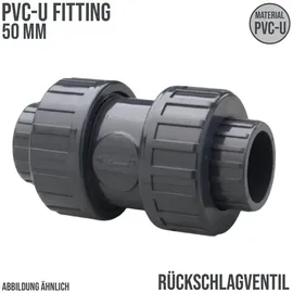 Poolomio PVC Rückschlagventil, federbelastet 50mm