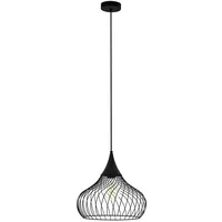 EGLO Staverton, 1 flammige Hängelampe Vintage, Industrial, Retro, Hängeleuchte aus Stahl, Esstischlampe, Wohnzimmerlampe hängend in Schwarz, E27