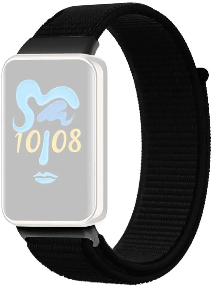 Strap-it Honor Band 10 Armband Nylon für Honor Band 10 - Schwarz - Klettverschluss