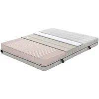 Yatas Komfortschaummatratze Royal Comfort 7, Weiß, Textil, H3, Füllung: Polyester, rechteckig, 200x200 cm, Oeko-Tex® Standard 100, Härtegradauswahl, Bezug abnehmbar/waschbar, Ober- und Unterseite versteppt, für Hausstauballergiker geeignet, verstellbare Lattenroste mit Aloe Vera, Tragegriffe, antimikrobiell beschichtet, antibakteriell, alternative Größen erhältlich, rundum abnehmbar, Schlafzimmer, Matratzen Shop, Matratzen, Kaltschaummatratzen
