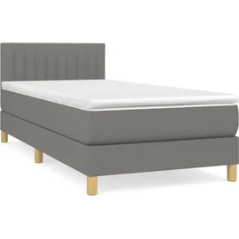 vidaXL Boxspringbett 100 x 200 cm Dunkelgrau