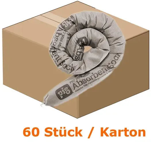Absorptionsstrumpf PIG® Original-Saugstrümpfe 60 Stück Abmessung 5 cm x 107 cm, Absorbiert 56,8 L je Karton