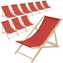 ECD Germany Sonnenliege 117 x 52 x 83 cm Rot