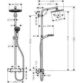 Hansgrohe Crometta S Showerpipe 240 1jet mit Thermostat chrom 27267000