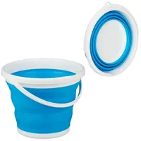 Relaxdays Faltbarer Eimer 10 l blau 4 x