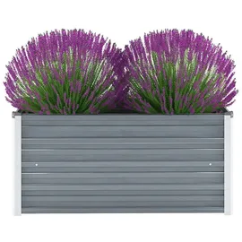 furnicato Garten-Hochbeet Verzinkter Stahl 100 x 40 x 45 cm Grau