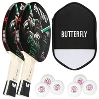 Butterfly Timo Boll 2 x SG11 Tischtennisschläger + Cell Case Tischtennishülle + 2 x 3*** ITTF R40+ Tischtennisbälle | Tischtennisschlägerset | Tischtennis Hobby Set