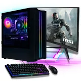 MEINPC Gaming PC Komplett-Set AMD Ryzen 7 5700G - AMD Radeon Grafik - 512GB SSD - 16GB DDR4 - Windows 11 - WLAN - 27" MSI Gaming TFT - Tastatur/Maus