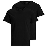 JACK & JONES T-Shirt im Pack - JACBASIC CREW NECK TEE, Kurzarm, einfarbig, Baumwolle Schwarz XL