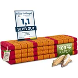 livasia Nachhaltige Klappmatratze Kapok XXL - 200x140x8cm - extrabreite Gästematratze, Faltbare Matratze doppel, ökologische Yogamatte, Gästebett klappbar, Liege Garten Balkon (Rot/Gelb)