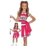 FIESTAS GUIRCA Bezaubernde Rosa Cheerleaderin Karneval Kostüm Mädchen – Rosa Cheerleader Uniform – Fasching Karneval Kostüm Kinder Mädchen 3-4 Jahre