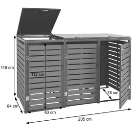 MCW Mülltonnenverkleidung K14 205 x 84 cm braun