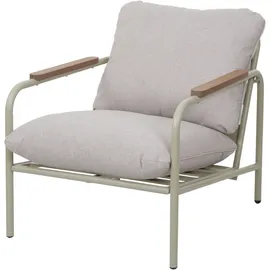 Mendler HWC-O11 Loungesessel hellgrün/beige