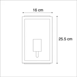 QAZQA Außenwandleuchte Edelstahl/Glas IP44 spritzwassergeschützt E27 schwarz