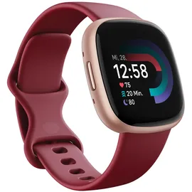 Fitbit Versa 4 aluminium kupferrosé/himbeerrot