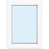 Nebenraumfenster, Strukturglas Satinato, Kunststoff, aluplast IDEAL 4000, Weiß, 550 x 750 mm, 2-fach Verglasung, individuell konfigurieren