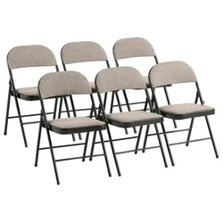 BIG Möbel GmbH 6er Set Fiona | Allzweck Klappstuhl gepolstert | Braun