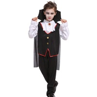 GIFT TOWER Vampir Kostüm Kinder Dracula Vampirkostüm Jungen Kinderkostüme Karneval Schwarz M/für 110-120cm