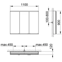 Keuco Royal Modular 2.0 Spiegelschrank 800321111000000 1100 x 900