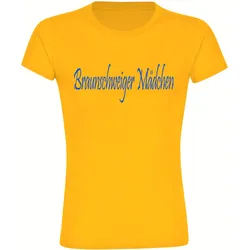 multifanshop Damen T-Shirt - Braunschweig - Braunschweiger Mädchen - Druck blau - Frauen