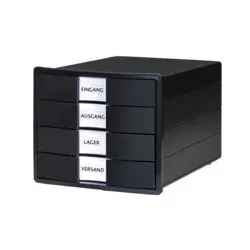 HAN Schubladenbox 4 Laden schwarz 10128-13 Karma Impuls