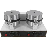 Doppel-Waffeleisen 2400W, Schnelles Aufheizen Antihaftbeschichtung isolierter Griff Kommerzielle Waffelmaschine für leckere Waffeln Waffeleautomat Waffeln Maschine (EU-Stecker 220 V)
