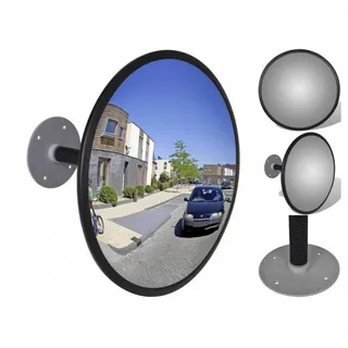 vidaXL Verkehrsspiegel Konvex Acryl Schwarz 30 cm Indoor