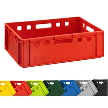Buri Fleischkiste Metzgerkiste Eurobox E2 Rot 60x40x20cm