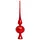 SIKORA Christbaumspitze aus Glas mit Glitzer Verzierung 2 Größen, Rot, H ca. 29 cm, für Weihnachtsbäume von 120 bis 170 cm)
