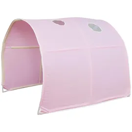 Homestyle4u Hochbett Weiß Rosa, Holz, Kinder- & Jugendzimmer, Kindermöbel, Kinderbetten, Hochbetten