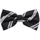 Fabio Farini Fliege Herren Fliegen in Schwarz - Männer Querbinder Vorgebunden Bowtie (Gestreift) Streifen - Universal Black/Starmist Silver/Old Blue/Star Platinum bunt