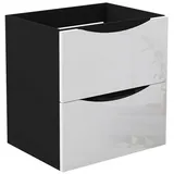 duschspa Waschtisch Unterschrank Waschtischunterschrank Waschbeckenunterschrank Badschrank, 50-120cm Hängeschrank, Matt / Hochglanz schwarz 50 cm x 52 cm x 38.8 cm