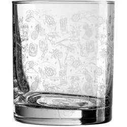 Old Fashioned Glas - Tiki Verzierung / 250ml - 1 Glas - Old Fashioned Glas