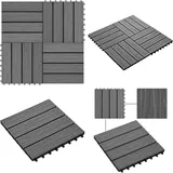Vidaxl - Terrassenfliesen 11 Stk. Tief Geprägt wpc 30x30cm 1 qm Grau - Terrasse - Garten - Balkon - Rutschfeste Fliesen - wpc Fliesen - Home & Living