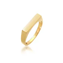 Elli Ring 925 Silber Pinky Ring, Siegelring in gold, | Gr.: 48