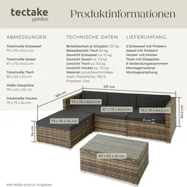 Tectake Florenz Rattan Lounge Variante 2 natur