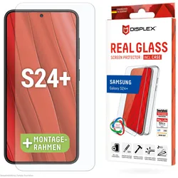 DISPLEX Panzerglas 10H + Schutzhülle für Samsung Galaxy S24+ Eco-Montagerahmen, + Case, Tempered Glas, kratzer-resistente Schutzfolie