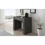 Dmora Ausziehbare Konsole Maclodio, verwandelbar in Esstisch, platzsparend und ausziehbar bis 237 cm, 90-237x76,6x90 cm, Anthrazit