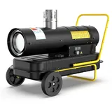 DAHTEC Indirekte Diesel Bautrockner 30 kW Heizkanone Bauheizer - 50 L Großtank - Ölheizer Heizgebläse mit Thermostat für Werkstätten, Baustellen und landwirtschaftliche Betriebe