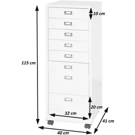 MCW Rollcontainer 115 x 40 x 41 cm weiß