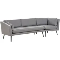Beliani Gartensofa, grau Textil, 3-Sitzer, 243x70x76 cm Loungemöbel, Gartensofas