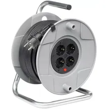 Brennenstuhl BAT Kabeltrommel AK 260 H05VV-F 3G1,5 Kabel-L.50m m.4Steckdosen Ku. grau f.innen