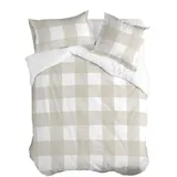 happy friday s.l. Gingham Bettbezug Beige 200 x 200 cm