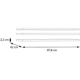 Forte Einlegeboden FORTE "Mehr Platz im Kleiderschrank: 97,8 cm Einlegeboden von Forte", grau (grau textilnachbildung), B:97,8cm H:2,2cm T:42cm, Holzwerkstoff, Einlegeböden, Einlegeboden, Einlegeboden 3er Set, Stauraum-Erweiterung für Kleiderschränke